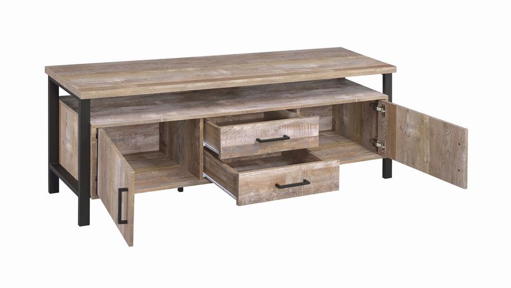 Ruston - Ruston 59" 2-drawer TV Console Weathered Oak