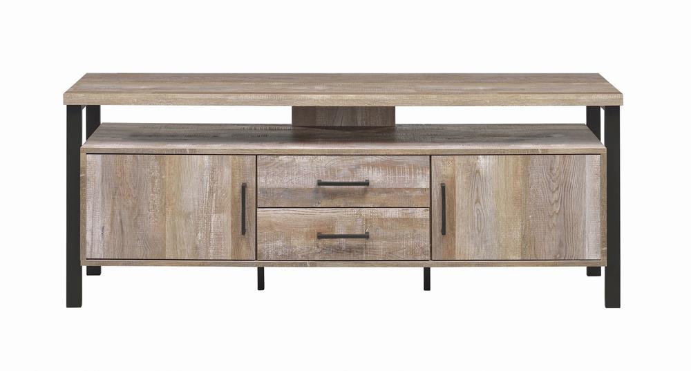 Ruston - Ruston 59" 2-drawer TV Console Weathered Oak