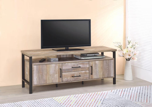 Ruston - Ruston 59" 2-drawer TV Console Weathered Oak