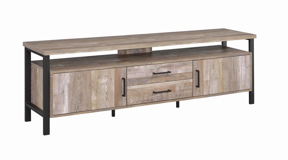 Ruston - Ruston 71" 2-drawer TV Console Weathered Oak