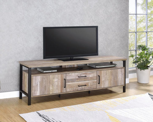 Ruston - Ruston 71" 2-drawer TV Console Weathered Oak