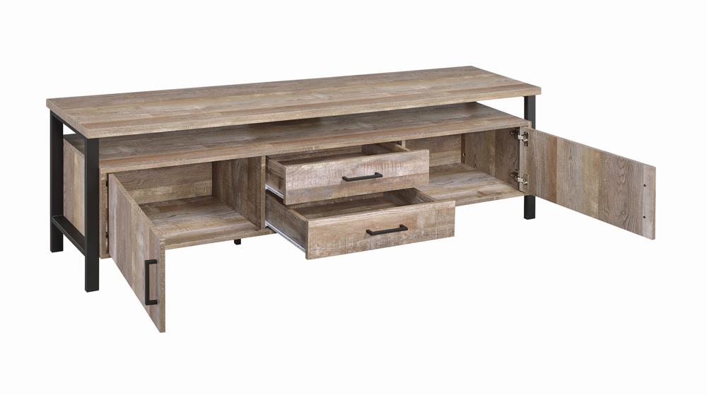 Ruston - Ruston 71" 2-drawer TV Console Weathered Oak