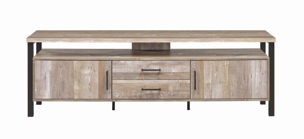 Ruston - Ruston 71" 2-drawer TV Console Weathered Oak