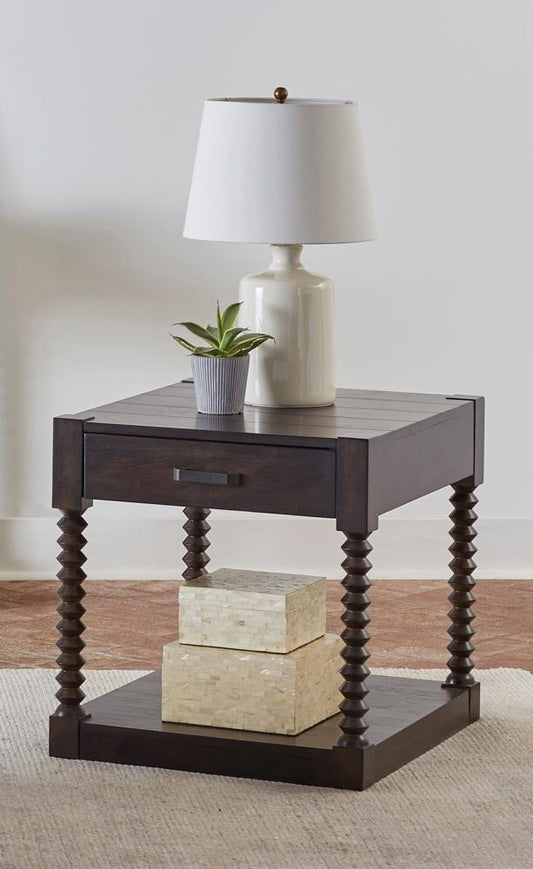 Meredith - Meredith 1-drawer End Table Coffee Bean