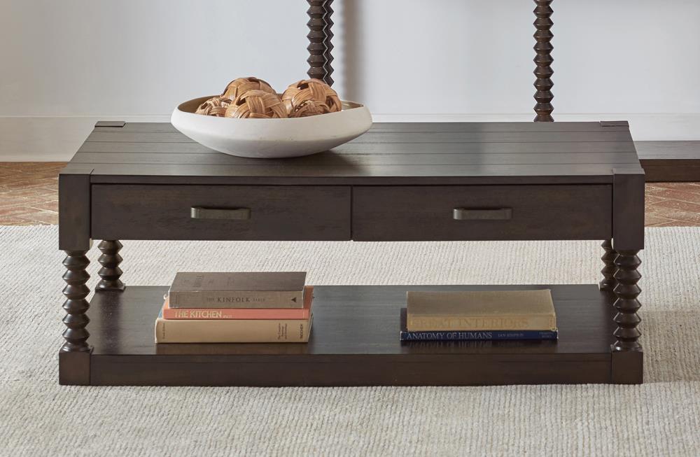Meredith - Meredith 2-drawer Coffee Table Coffee Bean
