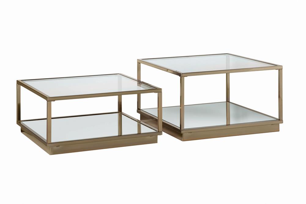 Renee - Renee 2-piece Square Occasional Set Rose Brass