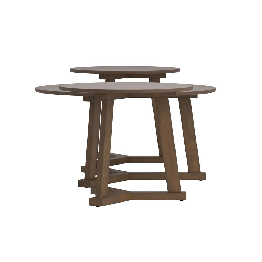 Calvin - Calvin 3-piece Round Occasional Table Set Natural Walnut