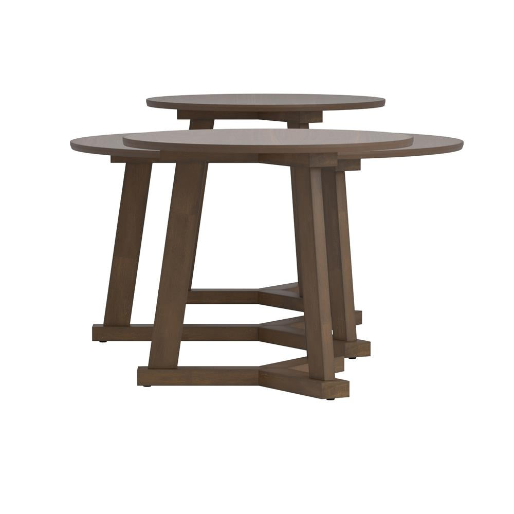 Calvin - Calvin 3-piece Round Occasional Table Set Natural Walnut