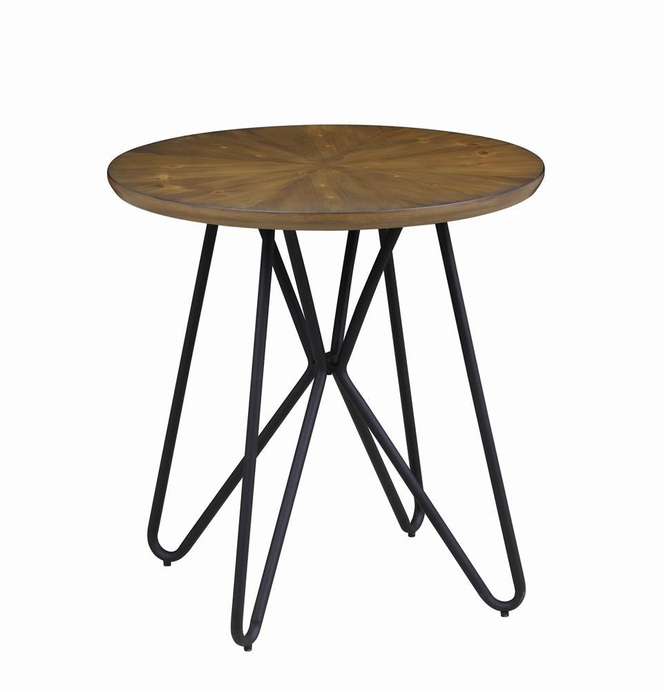 Brinnon - Brinnon Round End Table Dark Brown and Black