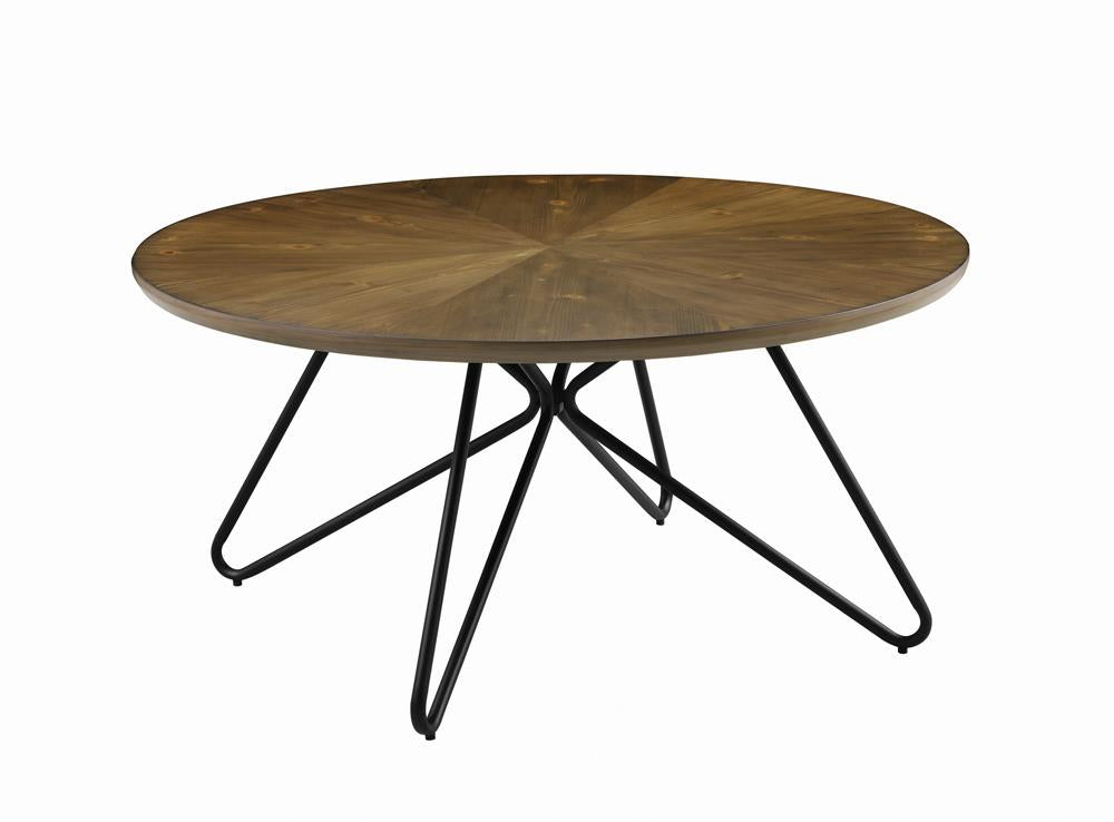 Brinnon - Brinnon Round Coffee Table Dark Brown and Black