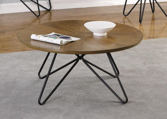 Brinnon - Brinnon Round Coffee Table Dark Brown and Black