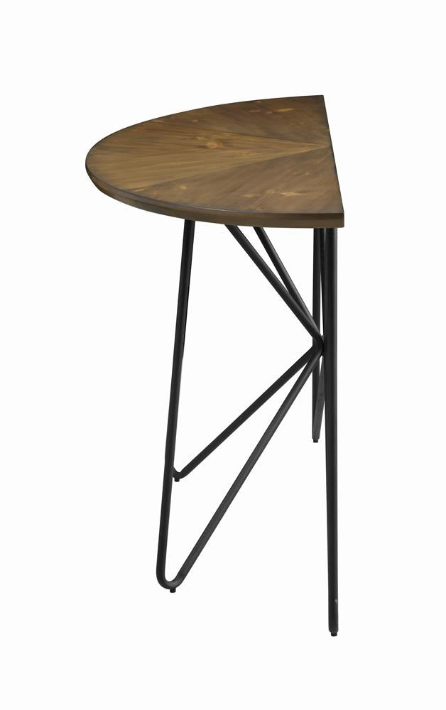 Brinnon - Brinnon Semicircle Sofa Table Dark Brown and Black