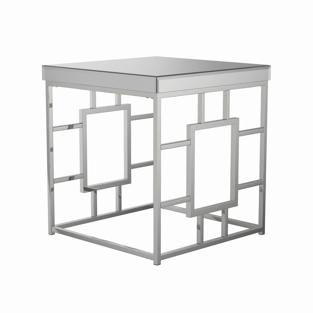 Dafina - Dafina Geometric Frame Square End Table Chrome