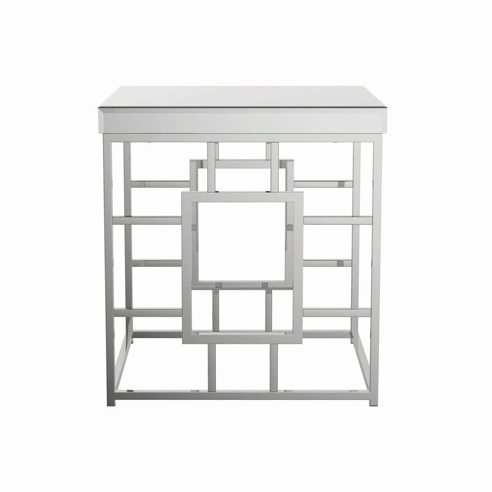 Dafina - Dafina Geometric Frame Square End Table Chrome