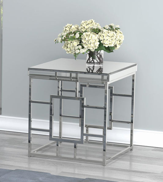 Dafina - Dafina Geometric Frame Square End Table Chrome