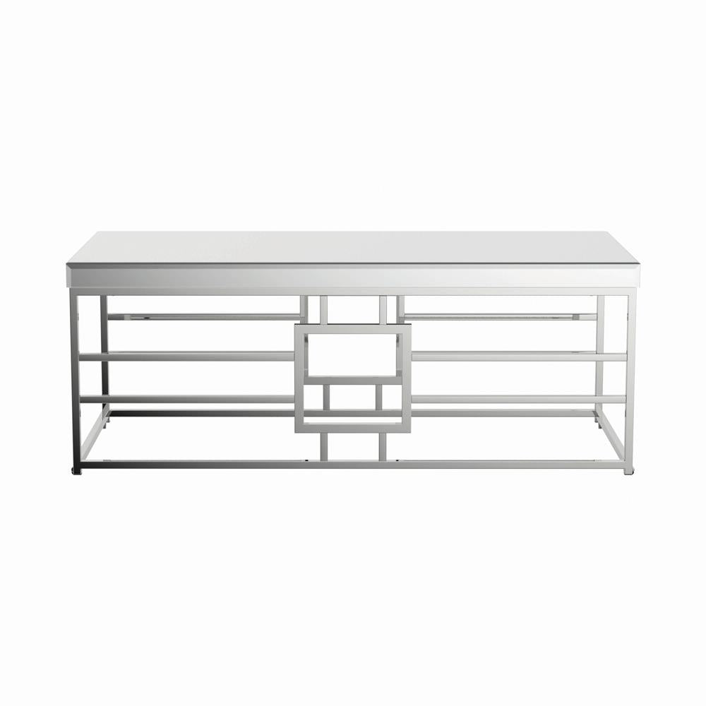 Dafina - Dafina Geometric Frame Rectangular Coffee Table Chrome