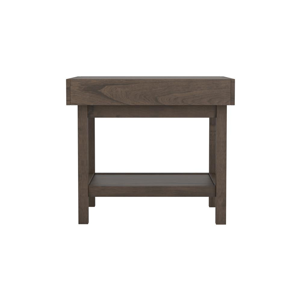 Owen - Owen Rectangle End Table with Shelf Wheat Brown