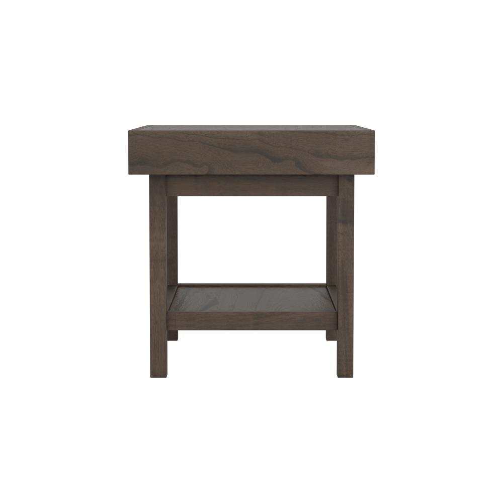 Owen - Owen Rectangle End Table with Shelf Wheat Brown