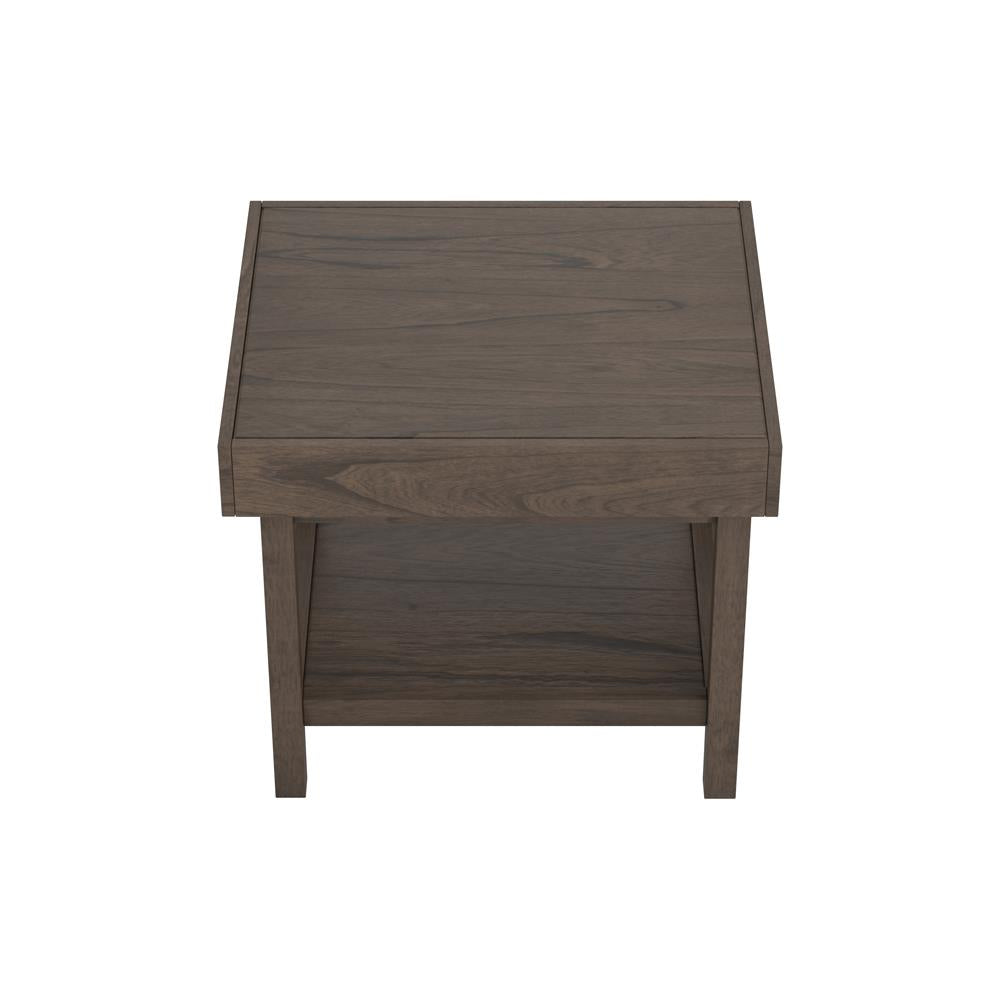 Owen - Owen Rectangle End Table with Shelf Wheat Brown