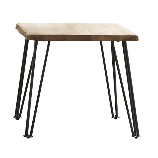Zander - Zander End Table with Hairpin Leg Natural and Matte Black