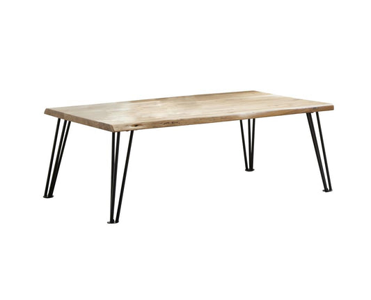 Zander - Zander Coffee Table with Hairpin Leg Natural and Matte Black