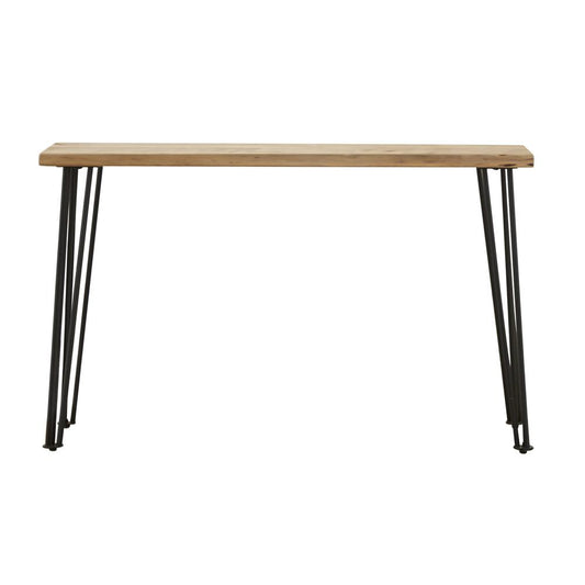 Zander - Zander Sofa Table with Hairpin Leg Natural and Matte Black