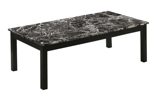 Darius - Darius Faux Marble Rectangle 3-piece Occasional Table Set Black