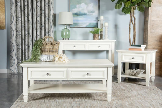 Nora - Rectangular 2-drawer Coffee Table Buttermilk