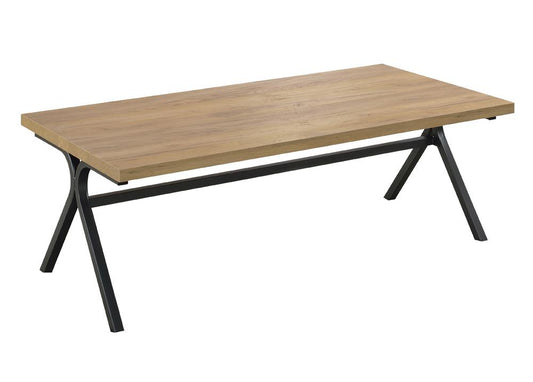 Colmar - Colmar 3-piece Trestle Occasional Table Set Golden Oak and Gunmetal