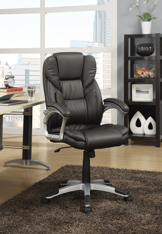 Kaffir - Kaffir Adjustable Height Office Chair Dark Brown and Silver