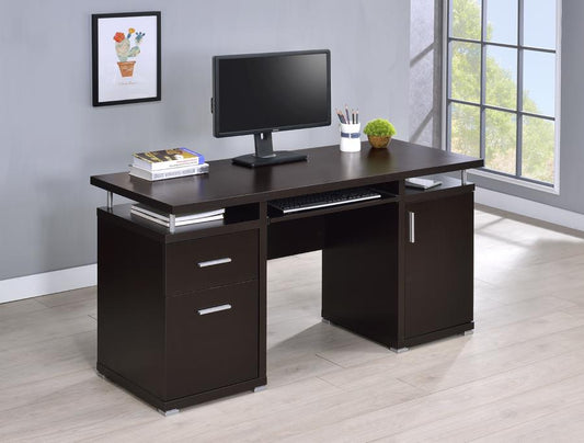 Tracy - Tracy 2-drawer Computer Desk Cappuccino