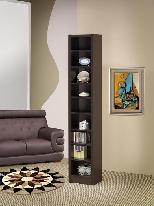Eliam - Eliam Rectangular Bookcase with 2 Fixed Shelves Cappuccino