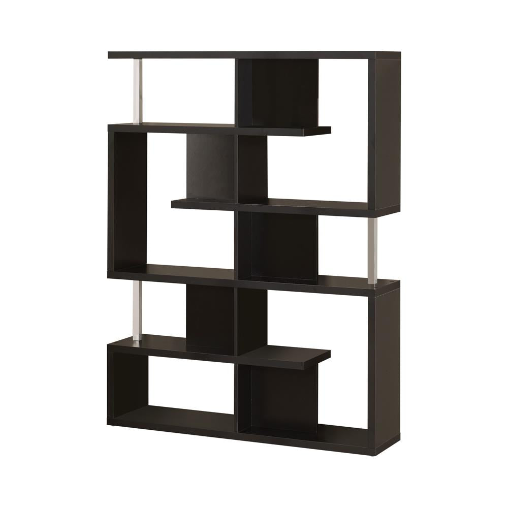 Hoover - Hoover 5-tier Bookcase Black and Chrome