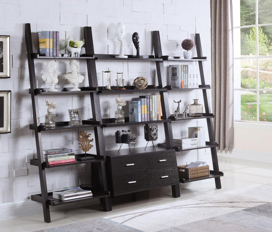 Colella - Colella 3-piece Storage Ladder Bookcase Set Cappuccino
