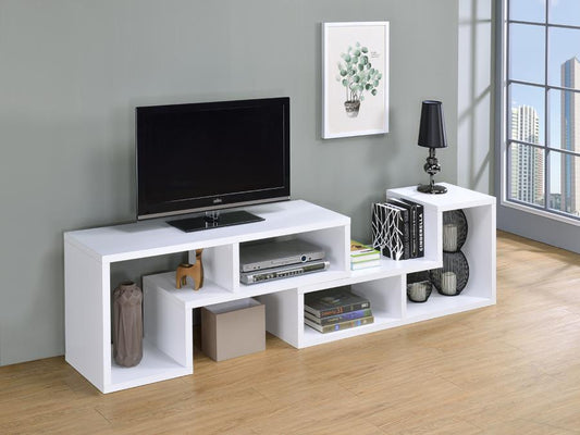 Velma - Velma Convertible TV Console and Bookcase White