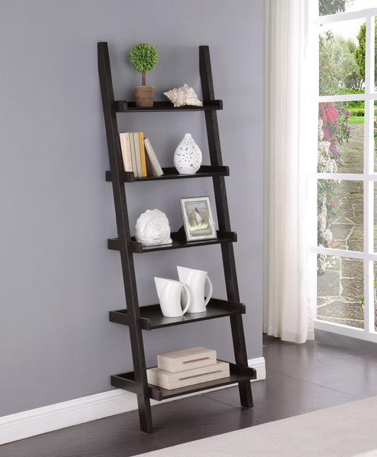 Colella - Colella 5-shelf Ladder Bookcase Cappuccino