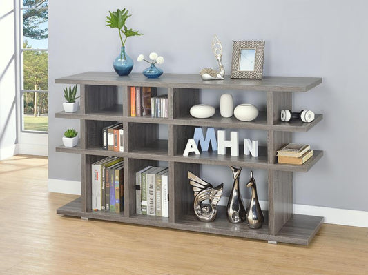 Santos - Santos 3-tier Bookcase Weathered Grey