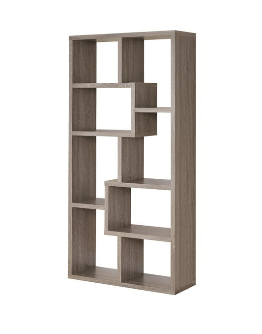 Theo - Theo 10-shelf Bookcase Weathered Grey