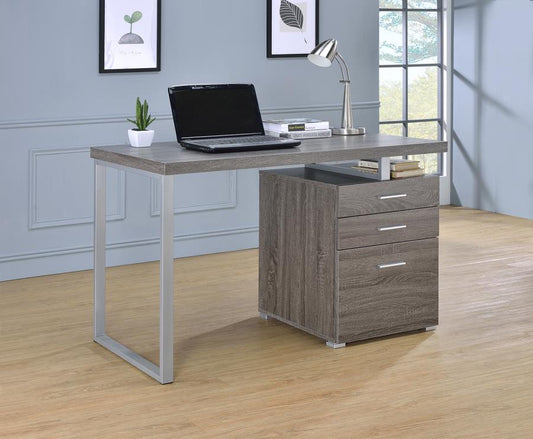 Brennan - Brennan 3-drawer Office Desk Weathered Grey