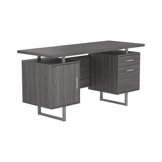 Lawtey - Lawtey Floating Top Office Desk Weathered Grey