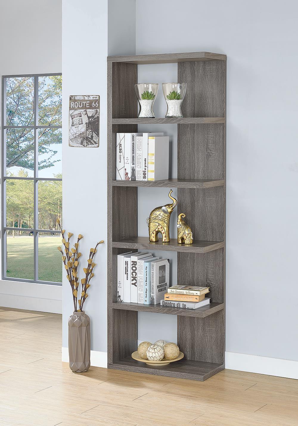 Harrison - Harrison 5-tier Bookcase Weathered Grey