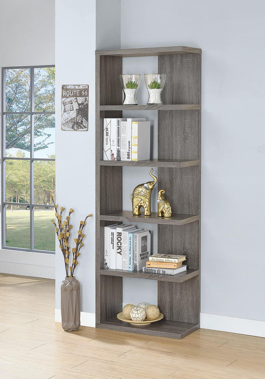 Harrison - Harrison 5-tier Bookcase Weathered Grey