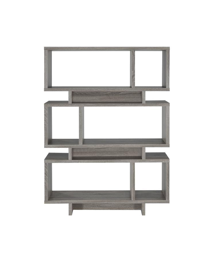 Reid - Reid 3-tier Geometric Bookcase Weathered Grey