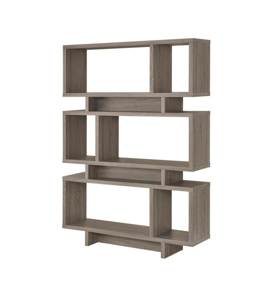 Reid - Reid 3-tier Geometric Bookcase Weathered Grey