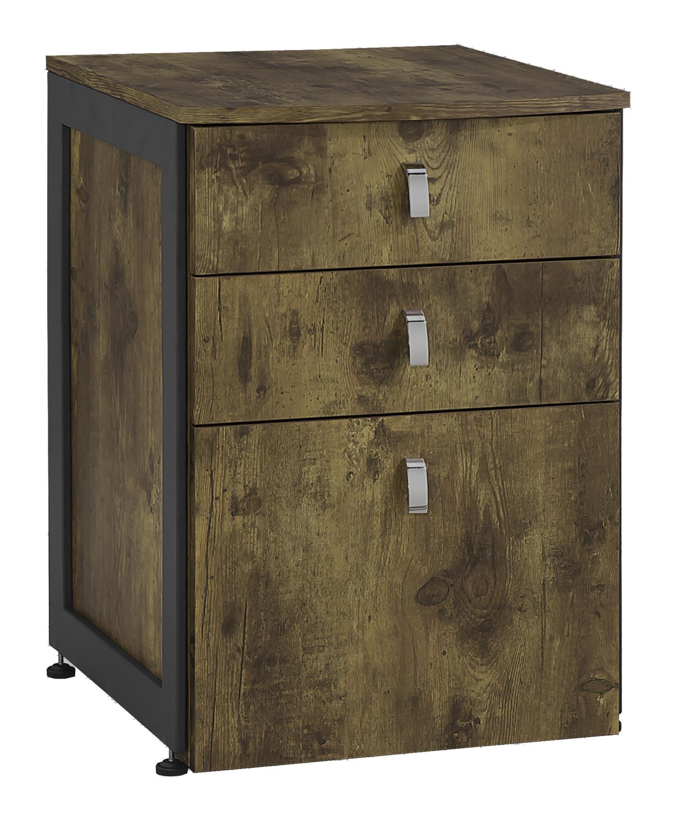 Estrella - Estrella 3-piece Rectangular Writing Desk Set Antique Nutmeg and Gunmetal