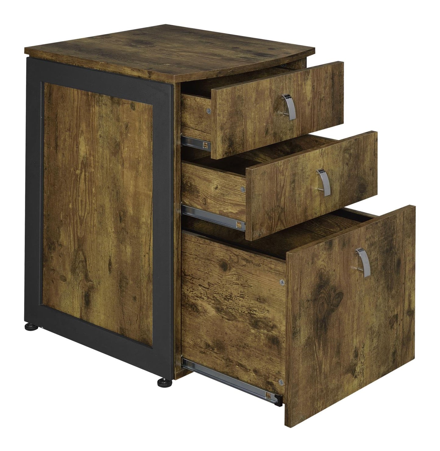 Estrella - Estrella 3-drawer File Cabinet Antique Nutmeg and Gunmetal
