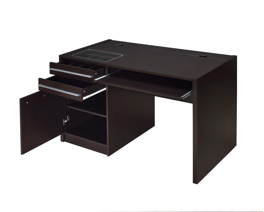 Halston - Halston Rectangular Connect-it Office Desk Cappuccino