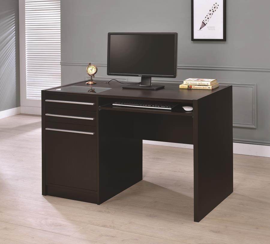 Halston - Halston Rectangular Connect-it Office Desk Cappuccino