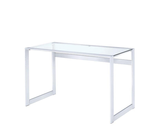 Hartford - Hartford Glass Top Writing Desk Chrome
