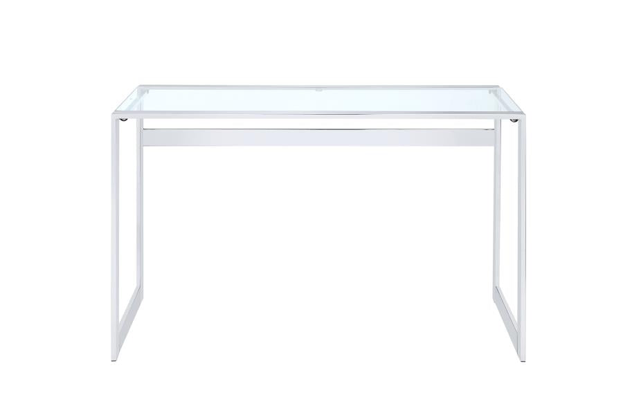 Hartford - Hartford Glass Top Writing Desk Chrome